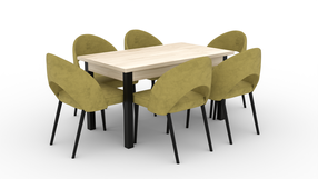 Valgomojo komplektas ADRK Rodos 82, juodas/žalias/ąžuolo