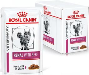 Šlapias kačių maistas Royal Canin Renal R21821K, jautiena, 0.085 kg x 12 vnt.