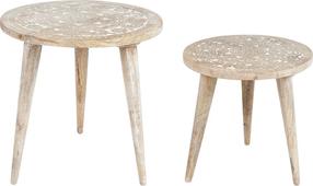 Kavos staliukų komplektas Beliani Uday, medžio, 35 - 45 cm x 45 cm x 35 - 45 cm, 2 vnt.