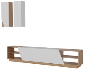 Svetainės baldų komplektas Kalune Design Zebra, vidaus, rudas/baltas