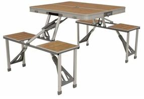 Sulankstomas turistinis stalas su kėdėmis Outwell Dawson, rudas, 136 cm x 85 cm x 67 cm