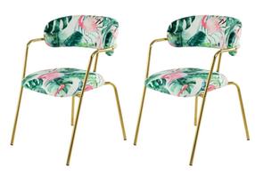 Kėdžių rinkinys Kayoom Forest 425, blizgi, aukso/žalia, 61 cm x 58 cm x 79 cm, 2 vnt.