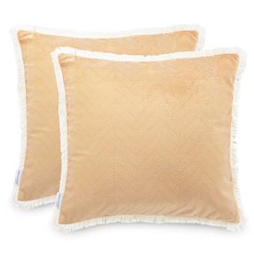 Dekoratyvinės pagalvėlės užvalkalas Restilo Clear, balta/oranžinė, 45 cm x 45 cm, 2 vnt.