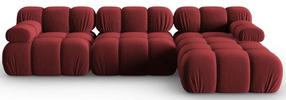 Kampinė sofa Micadoni Home Bellis, tamsiai raudona, dešininė, 285 x 122 cm x 63 cm