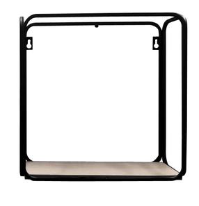 Sieninė lentyna Domoletti, juoda/medžio, 30 cm x 30 cm x 12 cm