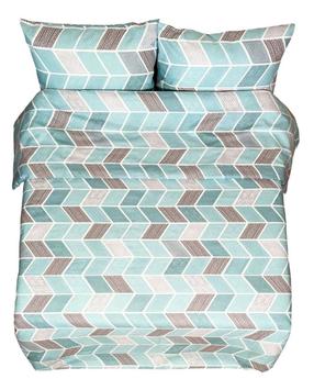 Antklodės užvalkalas Rustilė Tiles 7220, ruda/smėlio/turkio, 200 cm x 200 cm