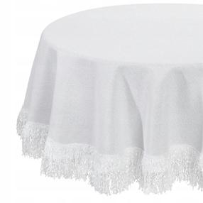 Staltiesė apvali Jasper, balta, 120 x 120 cm