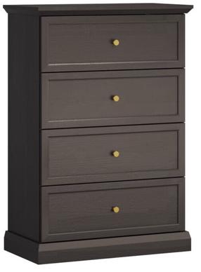 Komoda Gala Meble Lucca K4S, juoda, 75.5 cm x 39.5 cm x 110 cm