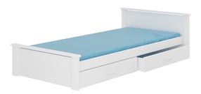 Vaikiška lova viengulė Aldex, balta, 90 x 200 cm, su patalynės dėže, be čiužinio