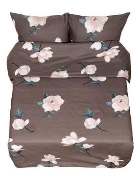 Antklodės užvalkalas Rustilė Bloom 1288, ruda/šviesiai rožinė/tamsiai žalia, 220 cm x 210 cm