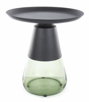 Kavos staliukas Tiffany A, juodas/žalias, 50 cm x 50 cm x 52 cm