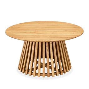 Kavos staliukas Home4you Slatted, rudas, 80 cm x 80 cm x 40 cm