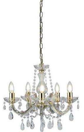 Krištolinis sietynas kabinamas Searchlight Marie Therese 699-5, E14, 5 x 60 W