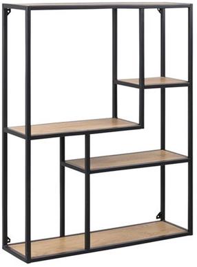 Sekcija Home4you Seaford AC74953, ąžuolo/juoda, 75 cm x 20 cm x 91 cm