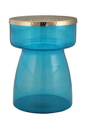 Kavos staliukas Kayoom Roman 125, mėlynas/aukso, 36 cm x 36 cm x 48 cm