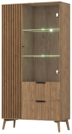 Vitrina Entsian, ąžuolo, 60 cm x 100 cm x 192 cm