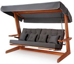 Lauko sūpynės Floriane Garden Luna Deluxe, antracito/ruda, 120 cm x 265 cm x 210 cm