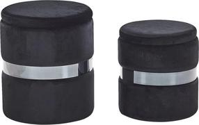 Pufų komplektas Beliani Doris, juoda, 35 cm x 35 cm x 44 cm