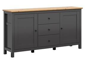 Komoda Hesen S515-KOM2D3S/10/19-GF/DASN, pilka, 44 cm x 186 cm x 96 cm