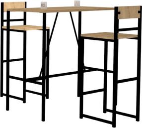 Valgomojo komplektas Kalune Design Tibet, juodas/ąžuolo