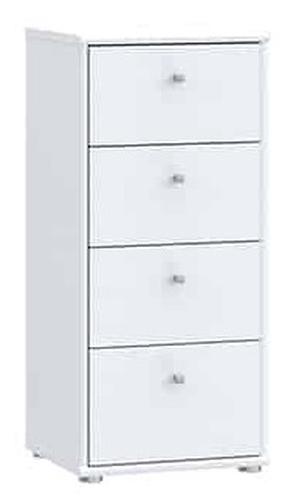 Komoda Forte Tempra 2 T2KK211-H51, balta, 34.8 cm x 38.6 cm x 85.5 cm