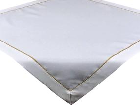 Staltiesė kvadratinė Mariall 8o5, aukso/balta, 100 x 100 cm