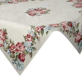 Staltiesė kvadratinė, mėlyna/raudona/rusva, 100 x 100 cm