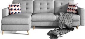 Kampinė sofa Asgard L Cover 87, Zigzag 60, pilka, 162 x 248 cm x 93 cm