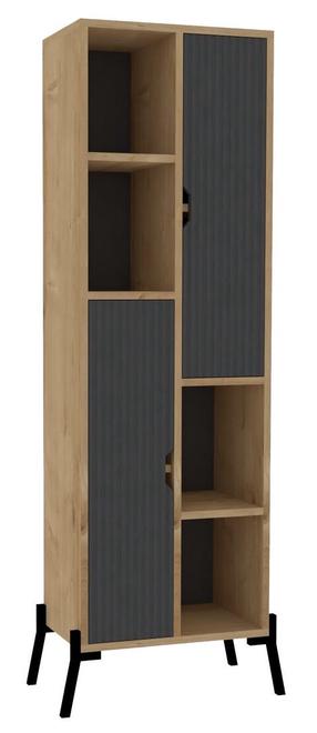 Pastatoma lentyna Kalune Design Sorrento Sapphire, antracito/ąžuolo, 48.2 cm x 30 cm x 160 cm