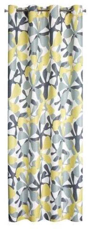 Naktinė užuolaida D91 Dorin, balta/geltona/pilka, 140 cm x 250 cm