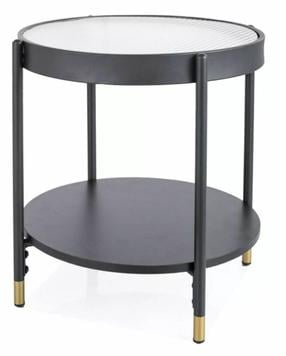 Kavos staliukas Laguna A, baltas/juodas, 45 cm x 45 cm x 48 cm