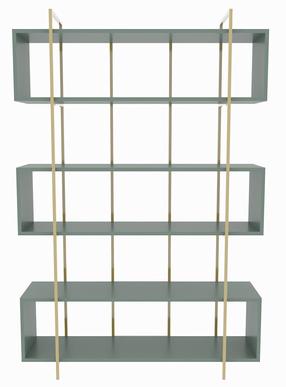 Pastatoma lentyna Kalune Design Bruti 875ZNA4513, aukso/žalia, 120 cm x 29.6 cm x 180 cm