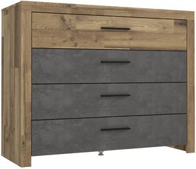 Komoda Forte Ricciano RCQK213-C692, medžio/tamsiai pilka, 42 cm x 111 cm x 88 cm