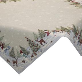 Kalėdinė staltiesė kvadratinė OSB-168, sidabro/smėlio, 100 x 100 cm
