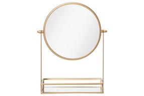 Kosmetinis veidrodis 4Living Gemmy, pastatomas, 20.5 cm x 26 cm, aukso