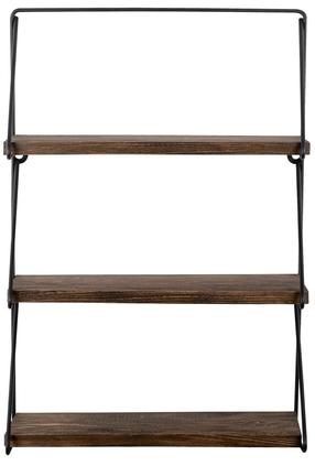 Sieninė lentyna Kalune Design Violaceae, juoda/riešuto, 40 cm x 15 cm x 60 cm