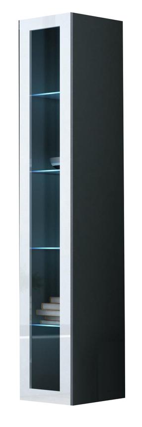 Sieninė lentyna Cama Meble Vigo 180, balta/pilka, 40 cm x 30 cm x 180 cm