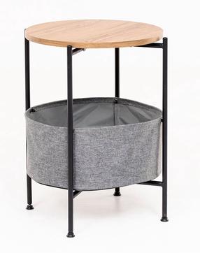 Kavos staliukas Kalune Design Sepetli, rudas/juodas/pilkas, 42 cm x 42 cm x 67 cm