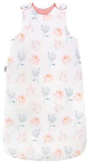 Plonas miegmaišis kūdikiui Bocioland Flowers, baltas/rožinis, 90 cm x 50 cm
