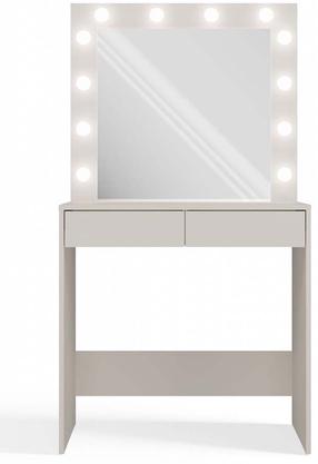 Kosmetinis staliukas Marina 2S, šviesiai rožinė, 81 cm x 50 cm x 80 cm, su veidrodžiu