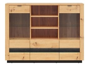 Komoda S467-KOM2W2S-DASN/CABL, ruda/juoda, 42 cm x 161 cm x 123.95 cm