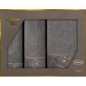  Vonios rankšluosčių rinkinys Ewa Minge Gaja, pilkas, 140 cm x 70 cm, 3 vnt.