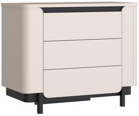 Komoda Forte Vodol, juoda/smėlio, 44.8 cm x 95.6 cm x 77.9 cm