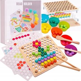 Lavinimo žaislas LearnHow Bead Holder, įvairių spalvų