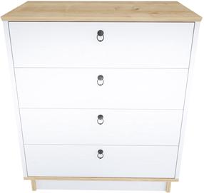 Komoda Kalune Design Sahra 875ZNA4563, ąžuolo/balta/smėlio, 72 cm x 42 cm x 83.1 cm