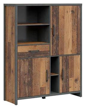 Spintelė Weston S483-REG3D1S-SOSTC/MTA, ruda/tamsiai pilka, 120 cm x 40 cm x 150 cm