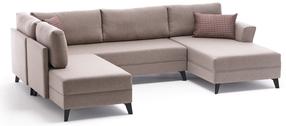 Kampinė sofa - lova Hanah Home Eris, kreminė, kairinė, 300 x 157 cm x 78 cm