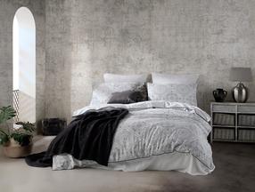 Patalynės užvalkalų komplektas Mijolnir 182TRK3452, baltas/juodas, 200 x 220 cm