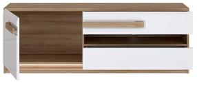 TV staliukas Forte Montreal, ąžuolo/balta, 41.5 cm x 139 cm x 50 cm
