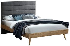 Lova dvigulė Home4you Roman Harmony Duo Season, 160 x 200 cm, pilka, su čiužiniu, su grotelėmis